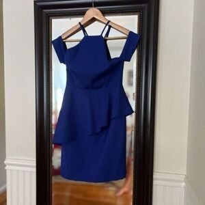 Alexia Admor Halter Open Shoulder Mini Dress Blie Size XS‎